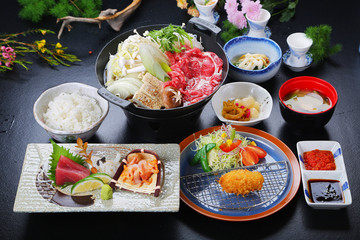 A combination photo of Japanese edo cuisine