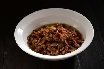 Saute the meat in a jar