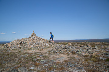 Hiker at the Kiilopää summit
