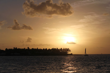 Key West, Florida, USA - July 20, 2016: Beautiful sunset in Key West