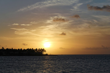 Key West, Florida, USA - July 20, 2016: Beautiful sunset in Key West