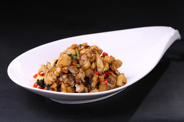 Fried bullfrog with fresh pepper