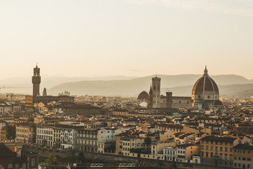 Panoramic view of Florence Italy, Piazza of ​​michelangelo