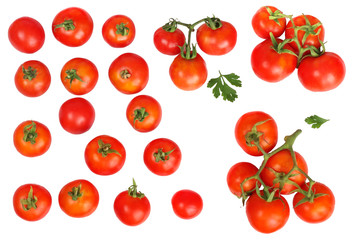 Tomato isolated on white, top view