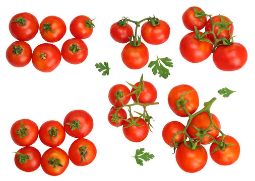 Cherry Tomato Isolated On White, Top View