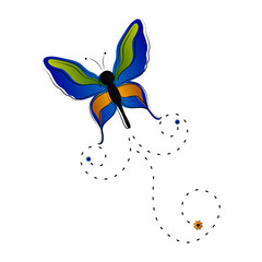 Cute butterfly flying icon. Vector illustration design