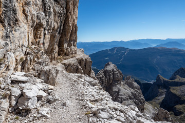 Fototapeta na wymiar View of the mountain peaks Brenta Dolomites. Trentino, Italy