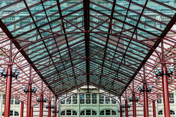 New York City / USA - AUG 22 2018: Entrance of Ellis Island National Museum of Immigration