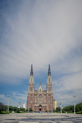 Fototapeta na wymiar Catholic cathedral of La Plata City,