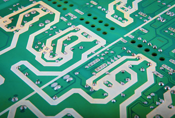 Computer circuit board, close up.