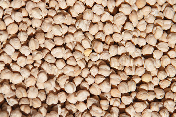 Chickpeas background. food organic texture ivory color.