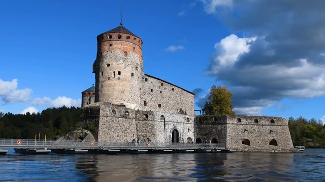 Olavinlinna fortress in Savonlinna (Finland) - the castle of St. Olaf. A historic place where the annual international Opera festival is held. 