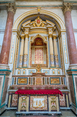 Fototapeta na wymiar Chapel in the Cathedral of San Pietro (Saint Peter) in Modica. Sicily, southern Italy.