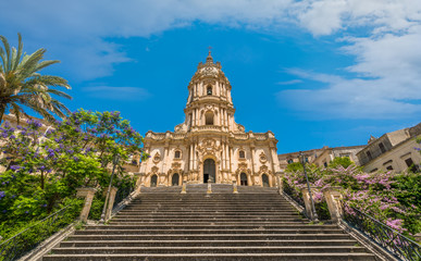 Duomo of San Giorgio in Modica, fine example of sicilian baroque art. Sicily, southern Italy.