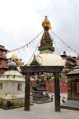 A Japanese temple gate (Torii) at one stupa in Kathmandu