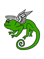 gestorben himmel tot tod flügel engel fliegen begraben beerdigen trauer liebe chamäleon leguan eidechse reptil haustier dinosaurier waran süß niedlich klein comic cartoon clipart