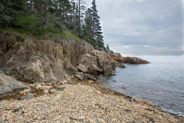 Rocky coastline in Acadia National Park, Maine, USA
