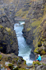 kolugljufur canyon and waterfall, iceland
