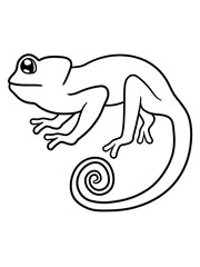 cool chamäleon leguan eidechse reptil haustier dinosaurier waran süß niedlich klein comic cartoon clipart