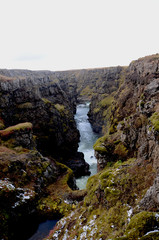 kolugljufur canyon and waterfall, iceland