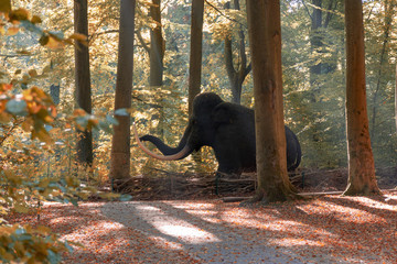 mammoth in the forest - primeval time 