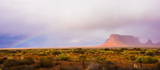 Rainbow At Monument Valley