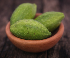 Green haritaki fruits