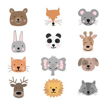 A collection of cute animals for kids.
