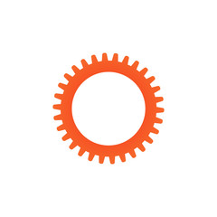 gear Icon vector. Simple flat symbol. Perfect orange pictogram illustration on white background