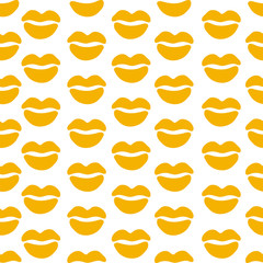 Woman lips seamless pattern doodle modern pop art
