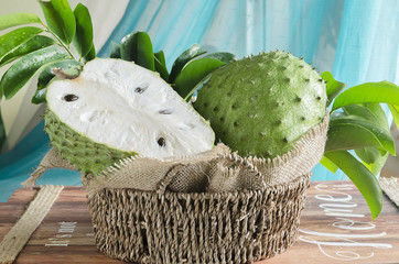 Soursop (also graviola, guyabano, and in Latin America, guanábana) is the fruit of Annona muricata, a broadleaf, flowering, evergreen tree