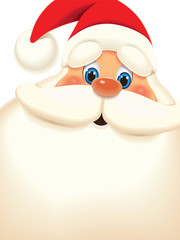 Santa Claus close-up cartoon isolated on a white background,vector illustration for Christmas greeting