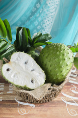 Soursop (also graviola, guyabano, and in Latin America, guanábana) is the fruit of Annona muricata, a broadleaf, flowering, evergreen tree