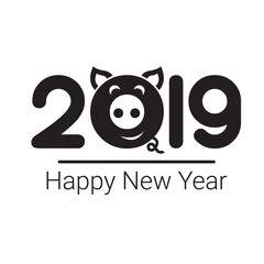 Happy New Year 2019 pig chines new year