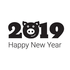 Happy New Year 2019 pig chines new year