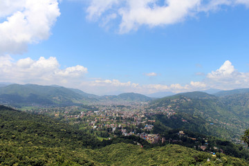 Fototapeta na wymiar The view of Kathmandu Valley as seen from Dhulikhel after a short hike
