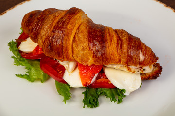 Croissant with chicken