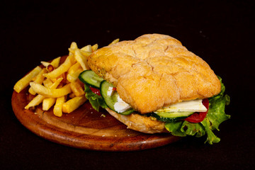 Homemade burher with potato