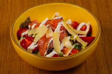 Salad with salmon