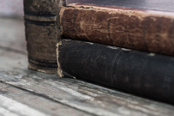 Old book wooden library desk
