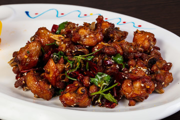 Fried spicy chicken