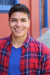 Ethnic young guy smiling headshot 
