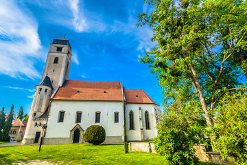 Fototapeta premium Krizevci church Croatia outdoor. / Scenic view at old traditional church in Krizevci town, Croatia Europe.