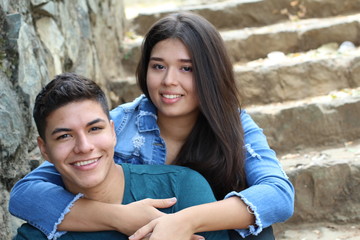 Naklejka premium Two youngsters falling in love 