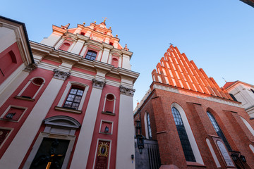  Warsaw old town. St. John`s Archcathedral and Shrine of Our Lady of Grace the Patron of Warsaw.