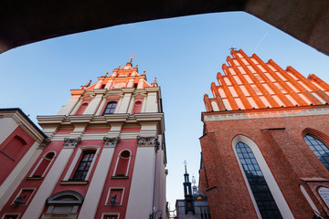  Warsaw old town. St. John`s Archcathedral and Shrine of Our Lady of Grace the Patron of Warsaw.