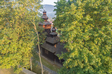 St. Jacob church in Powroźnik aerial view