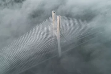 Fototapeten Redzinski-Brücke in der Wolkenluftaufnahme © Artur Kowalczyk