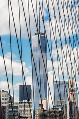 patrly view of Lower Manhattan, from Brooklyn Bridge NYC