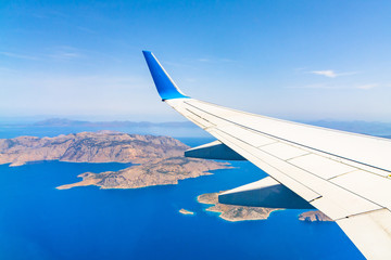 Greek islands from the airplane window - 227843461